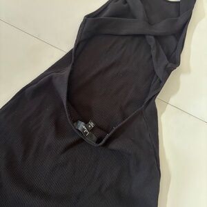 black ribbed criss-cross back Dress by  Lulus. Size M
